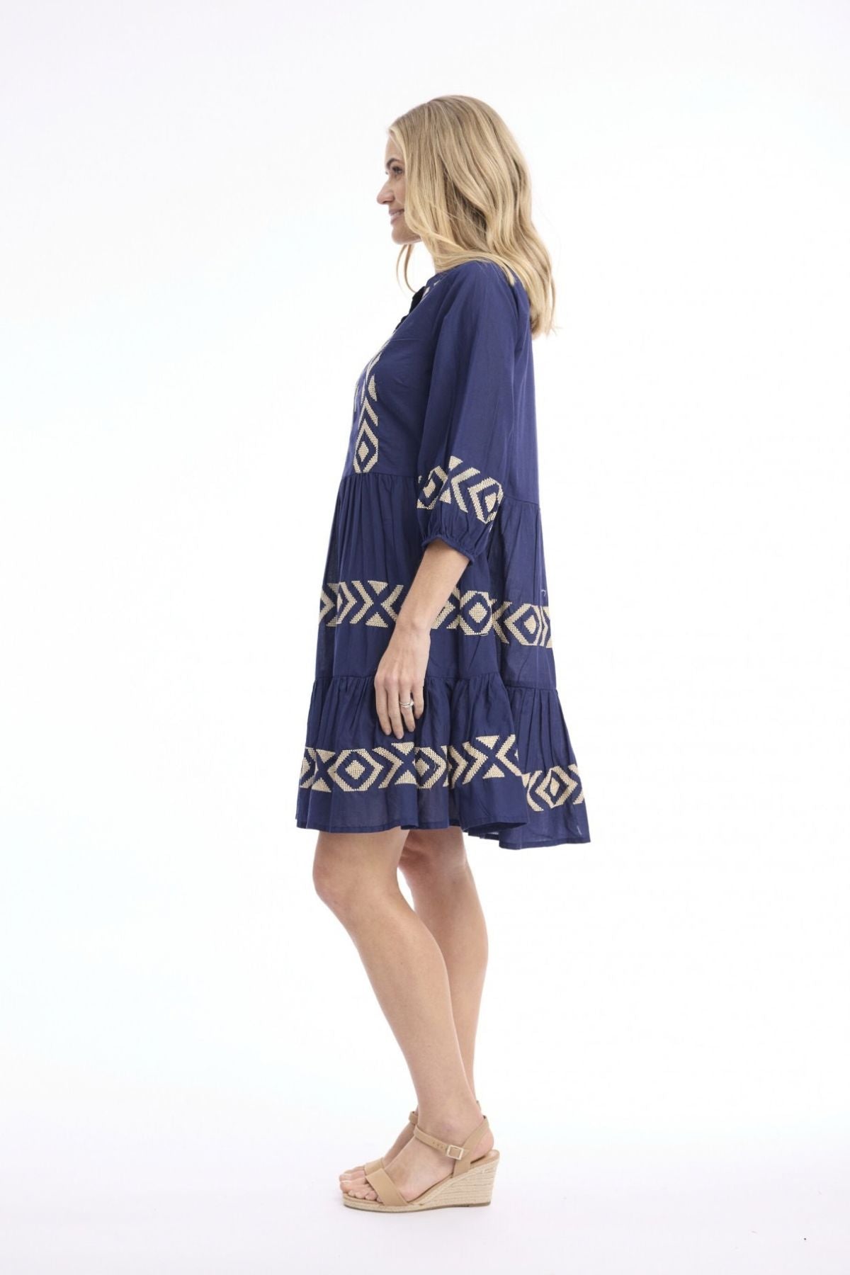 Solid Embroidery Dress Layers