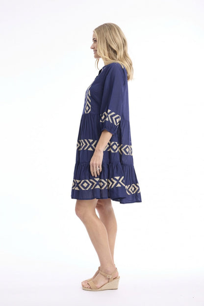 Solid Embroidery Dress Layers