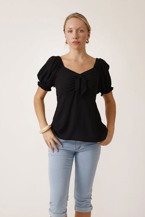 Summer Bow Tie Top- Black