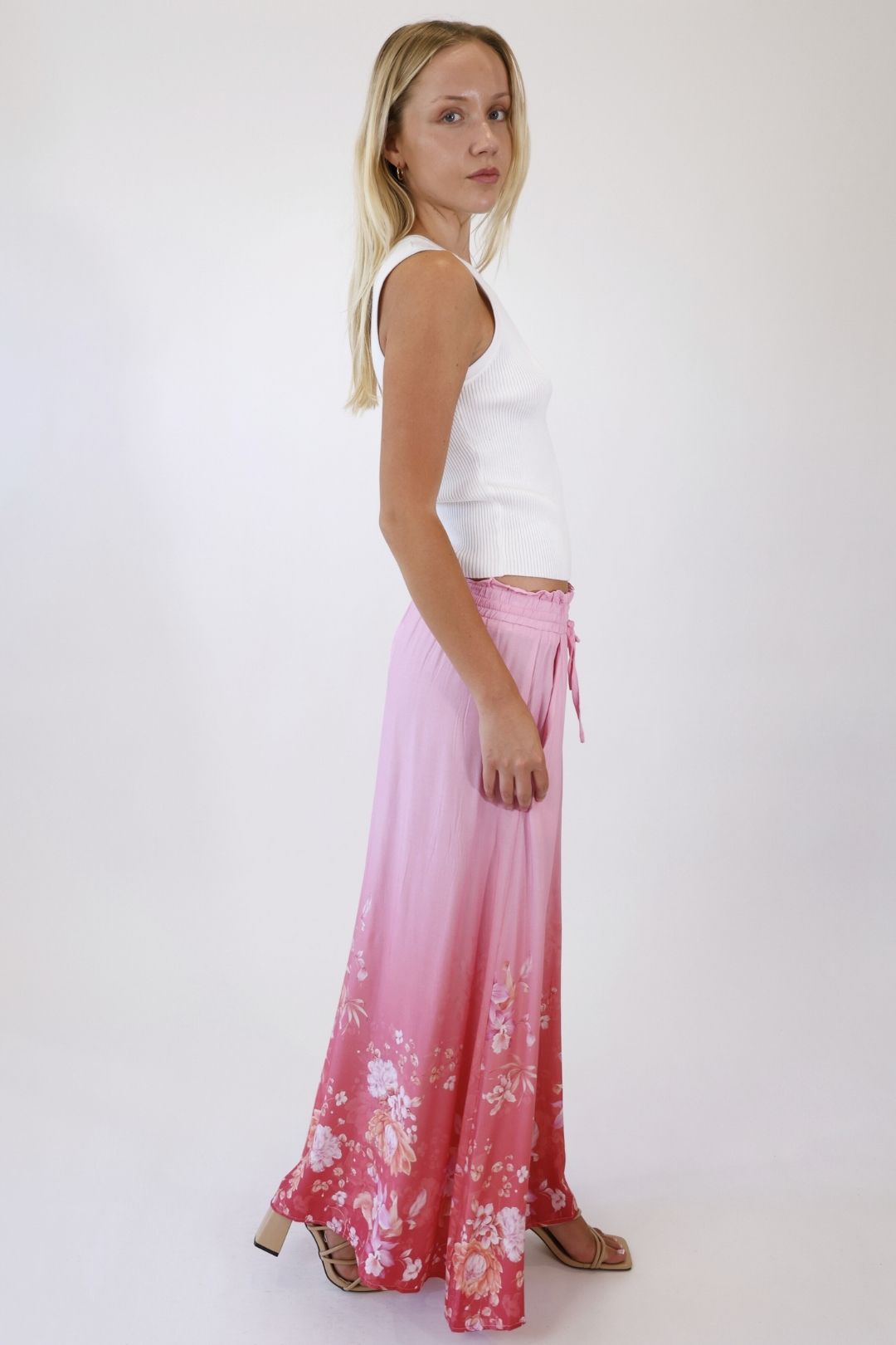 Spring Bloom Wide Leg Pants – Pink Multi
