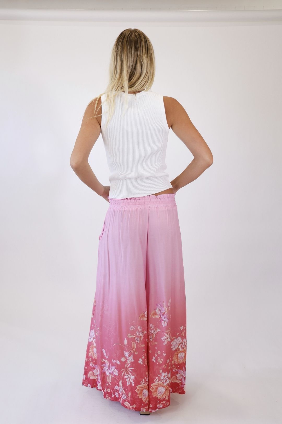 Spring Bloom Wide Leg Pants – Pink Multi