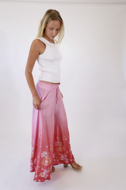 Spring Bloom Wide Leg Pants – Pink Multi