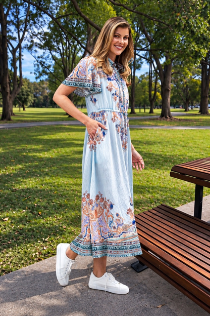 Reiss Midi Dress - Blue Print