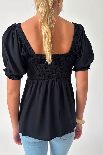 Summer Bow Tie Top- Black
