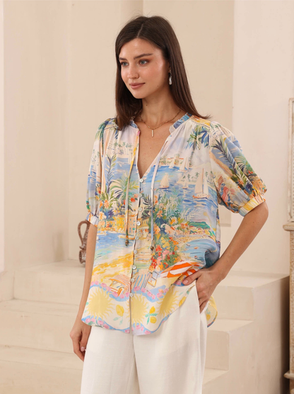 Summer Postcard Top