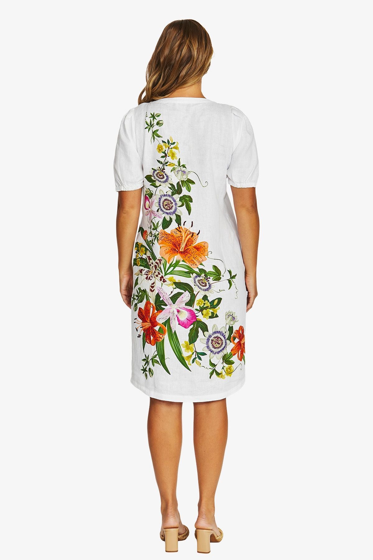 Tigerlily Short Sleeve Linen Dress