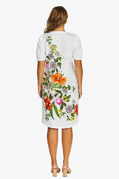 Tigerlily Short Sleeve Linen Dress