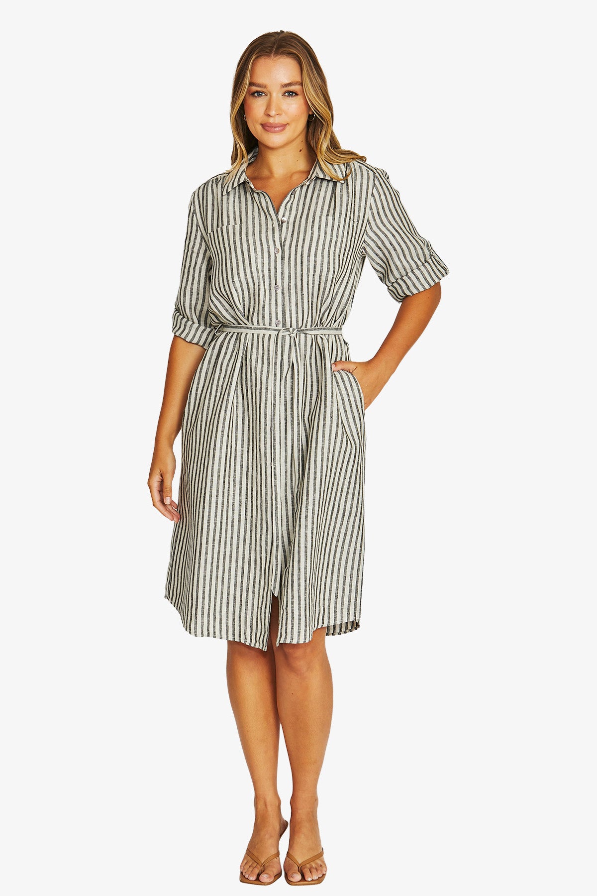 Jump Striped Linen Dress