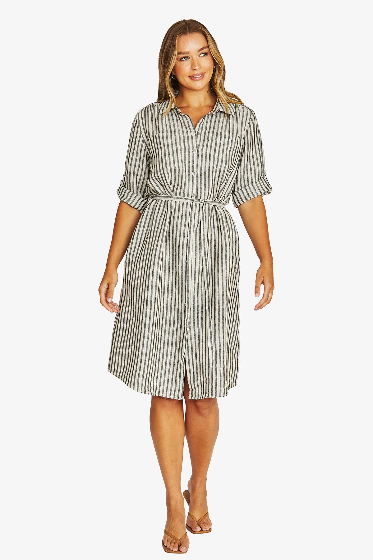 Jump Striped Linen Dress