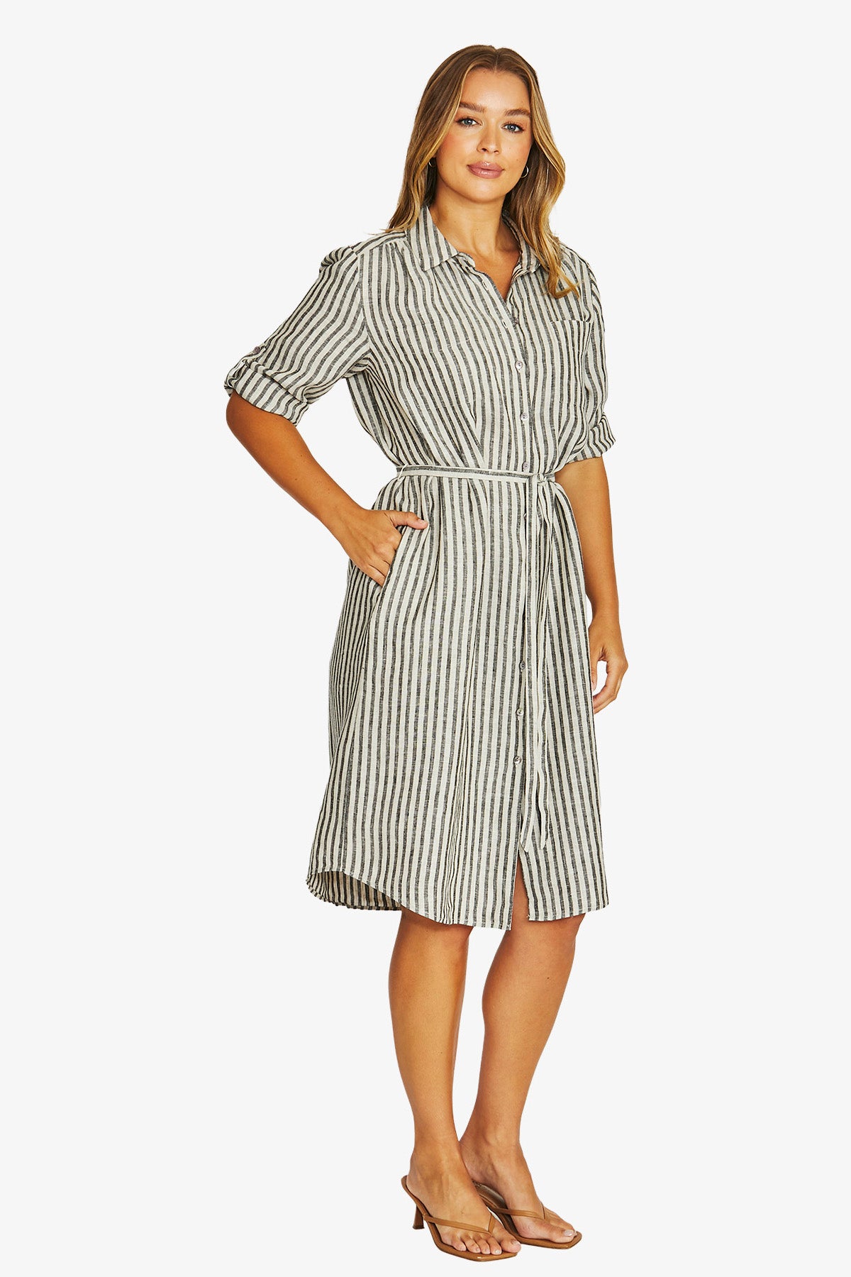 Jump Striped Linen Dress