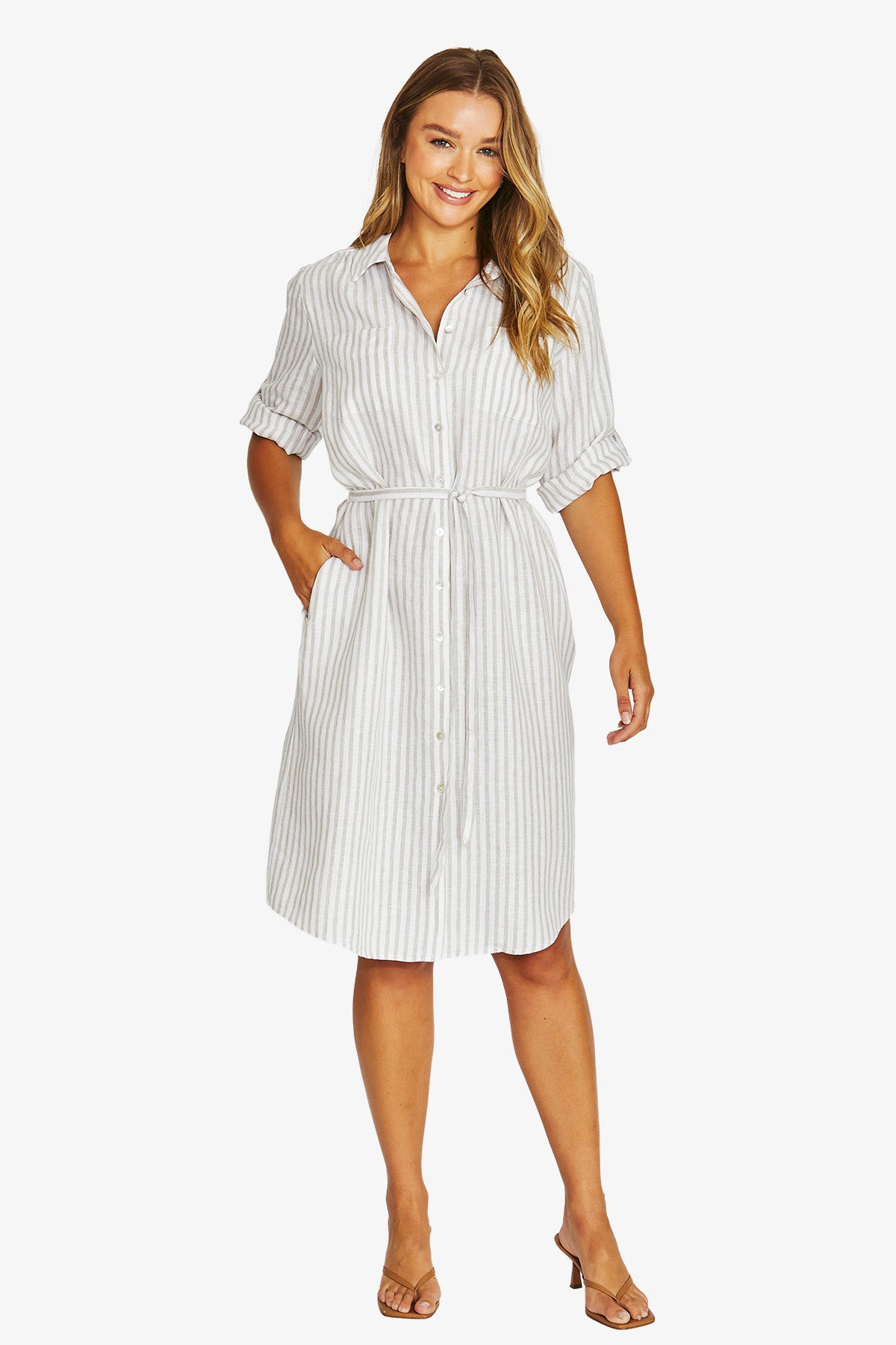 Jump Striped Linen Dress