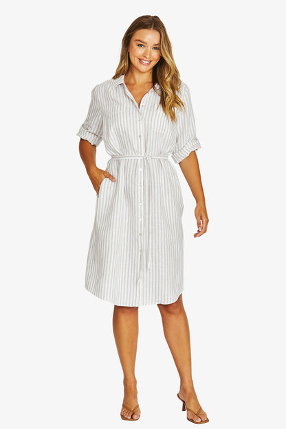 Jump Striped Linen Dress