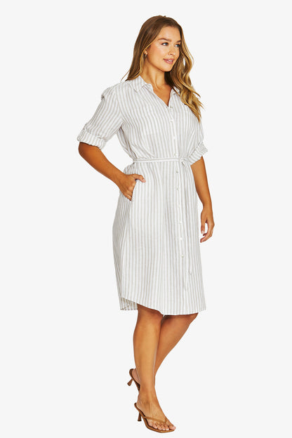 Jump Striped Linen Dress