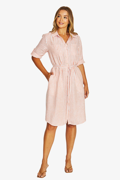 Jump Striped Linen Dress