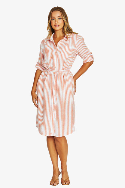Jump Striped Linen Dress