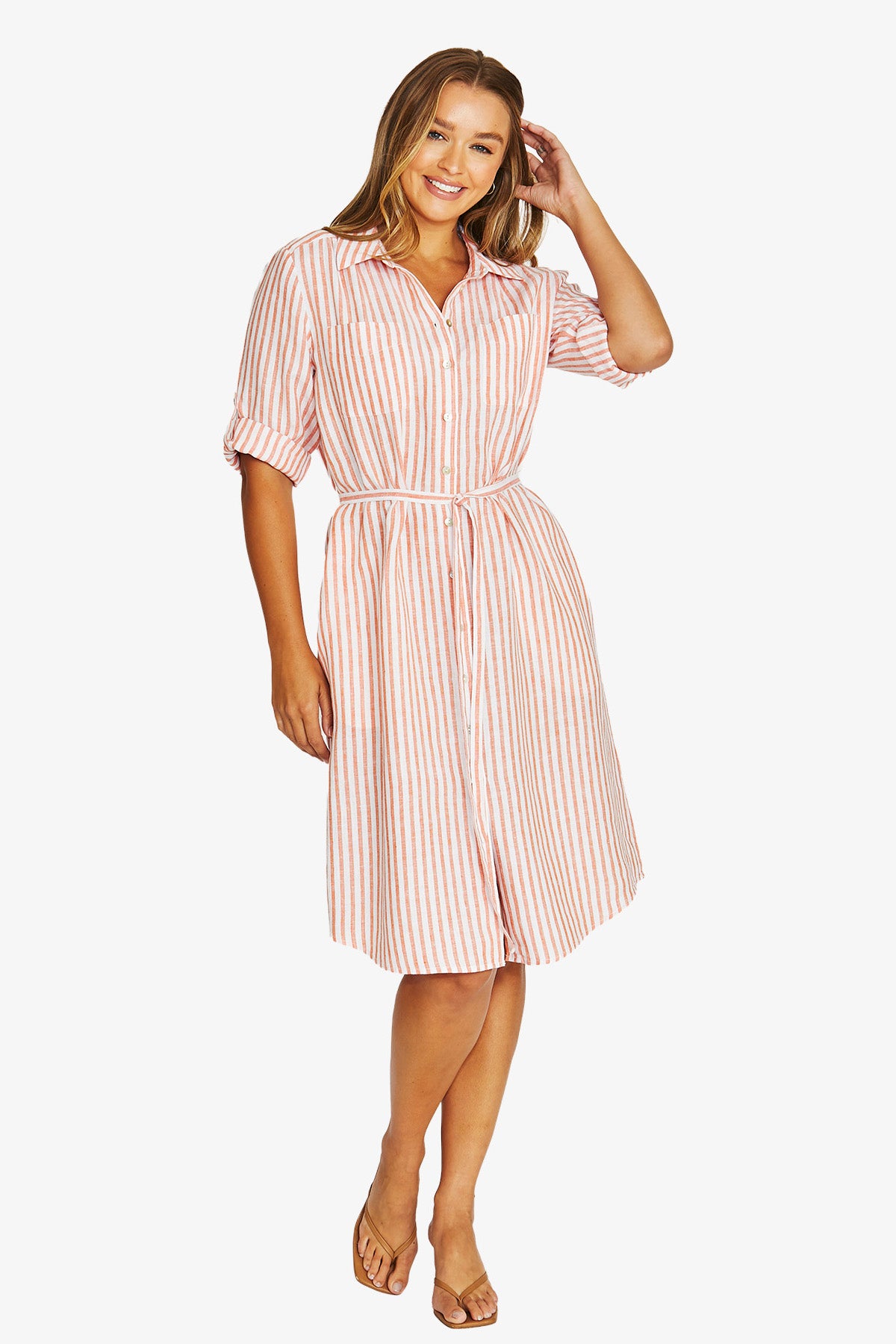 Jump Striped Linen Dress