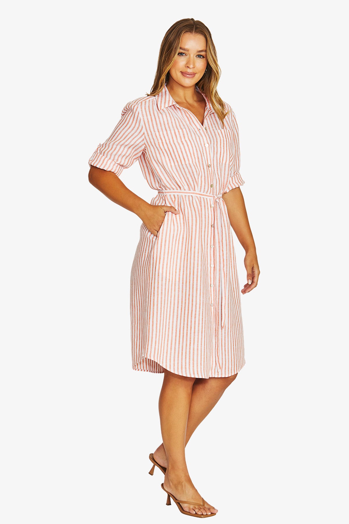 Jump Striped Linen Dress