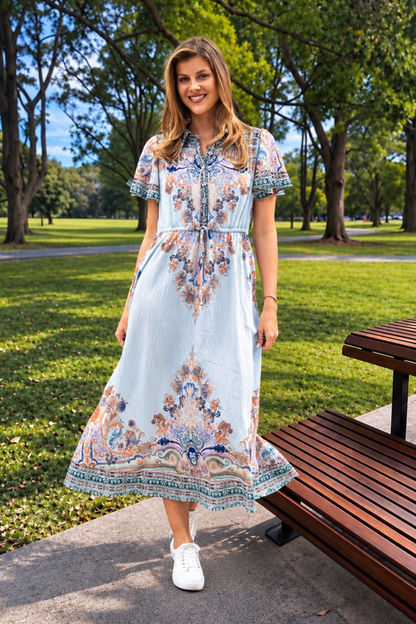 Reiss Midi Dress - Blue Print
