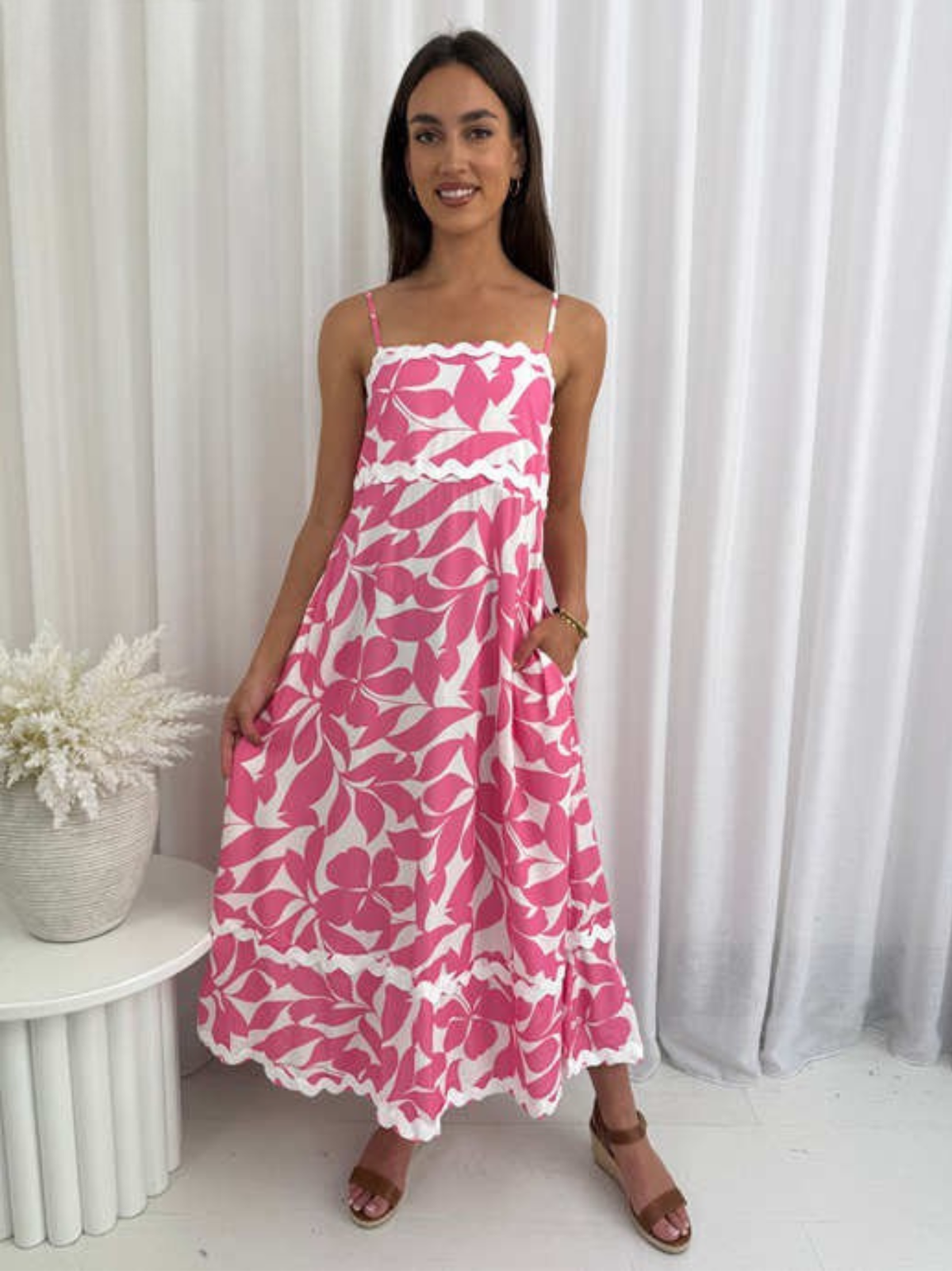 Flamingo Bloom Maxi Dress