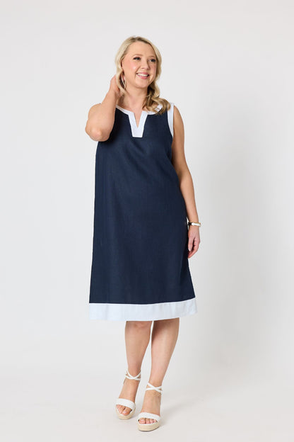 Chloe Contrast Linen Dress
