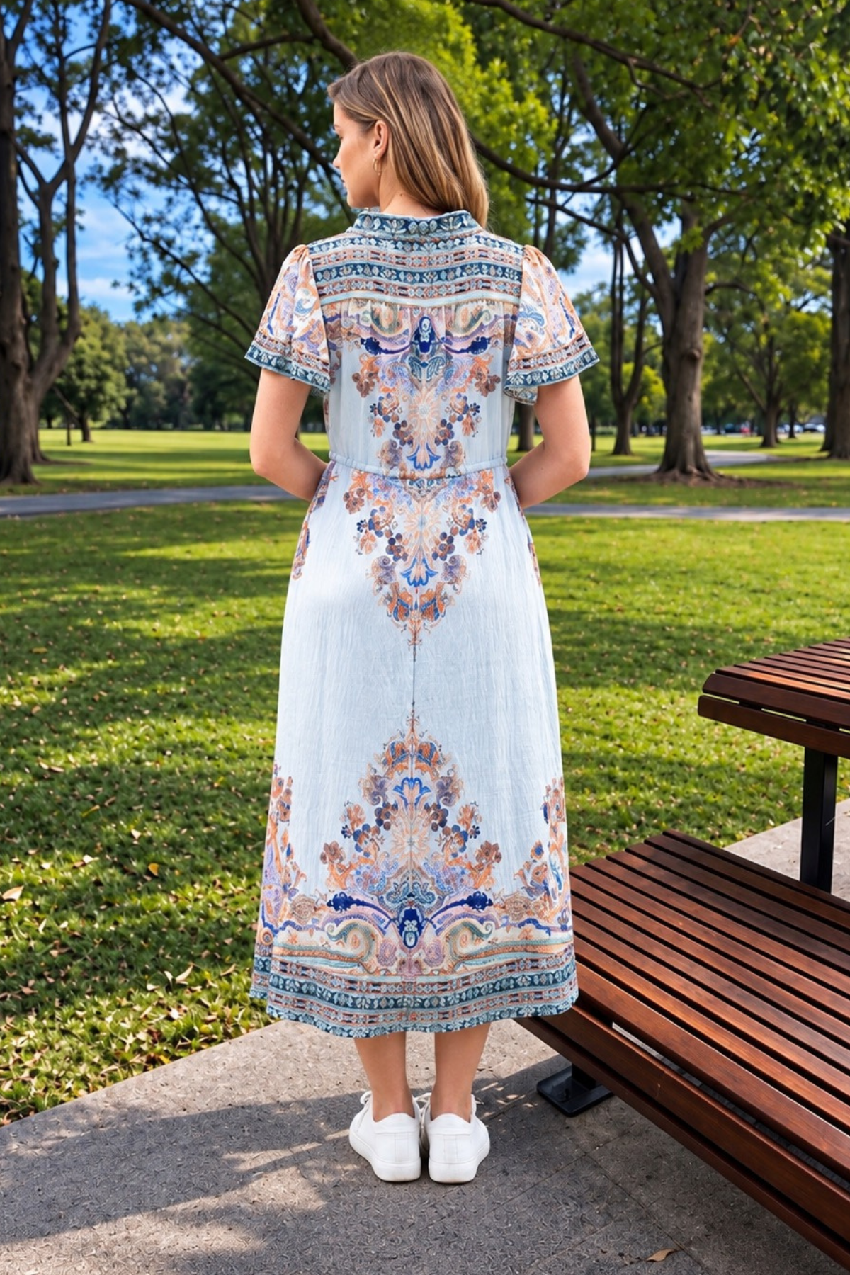 Reiss Midi Dress - Blue Print