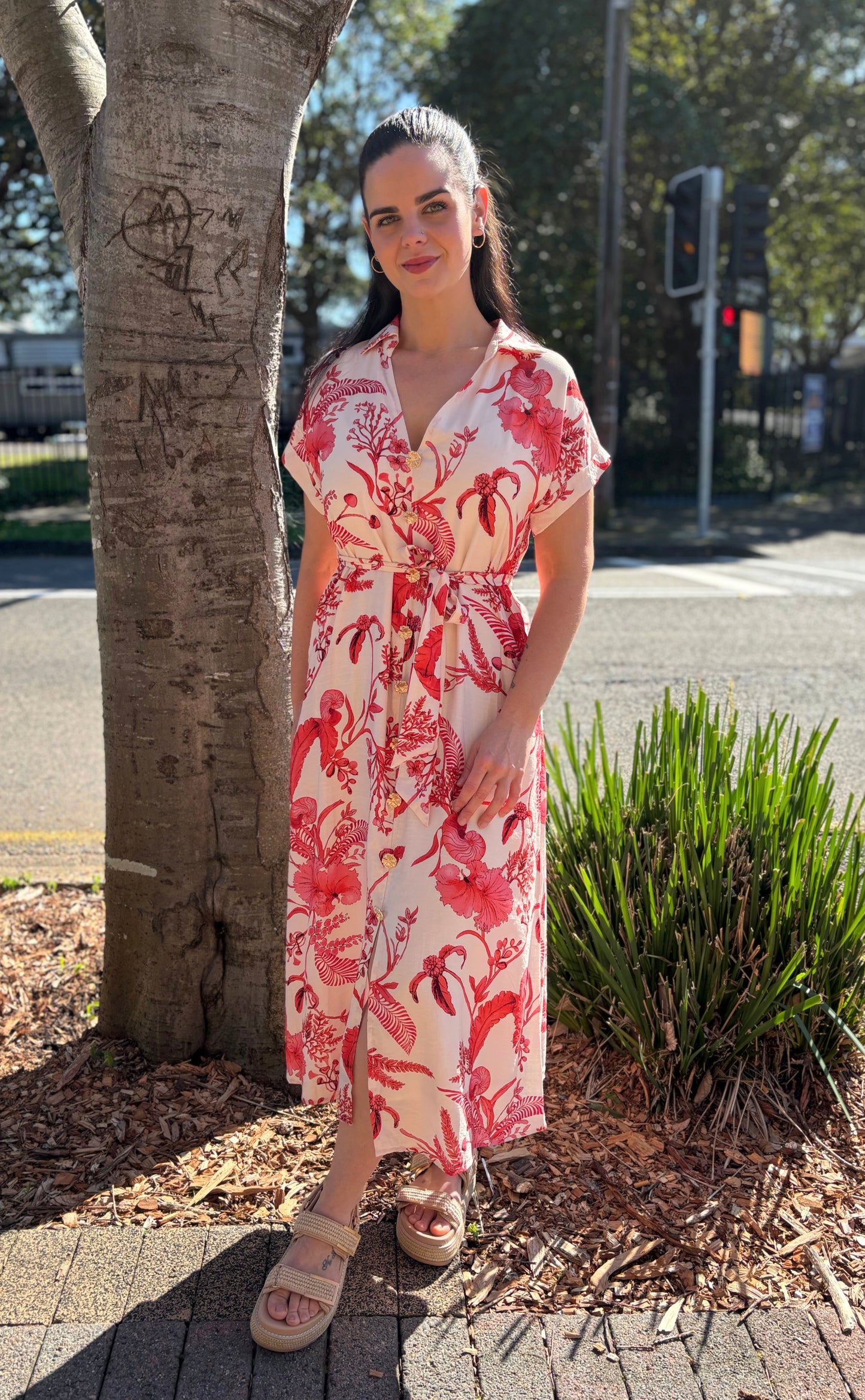Coral Bloom Dress