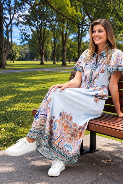 Reiss Midi Dress - Blue Print