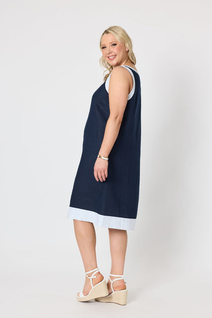 Chloe Contrast Linen Dress