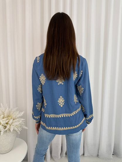 Vintage Charm Embroidered Blouse