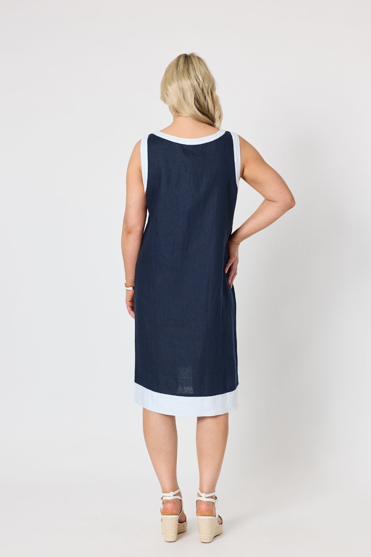 Chloe Contrast Linen Dress
