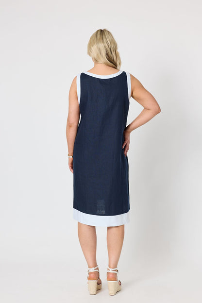 Chloe Contrast Linen Dress