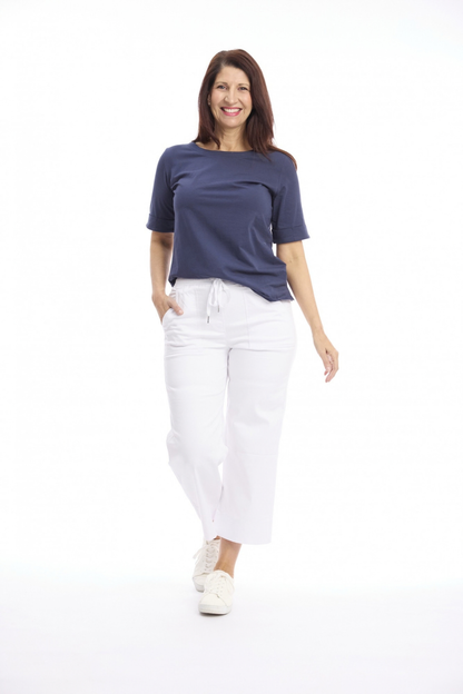 Drawstring Wide Leg 7/8