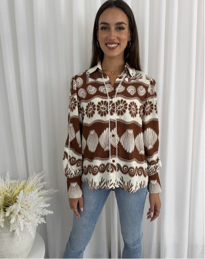 Meadow & Shells Shirt – Brown