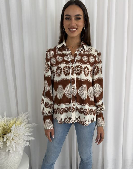 Meadow & Shells Shirt – Brown