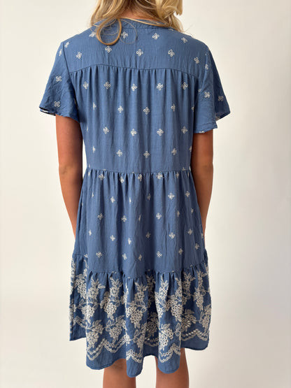 Lila Embroidered Dress