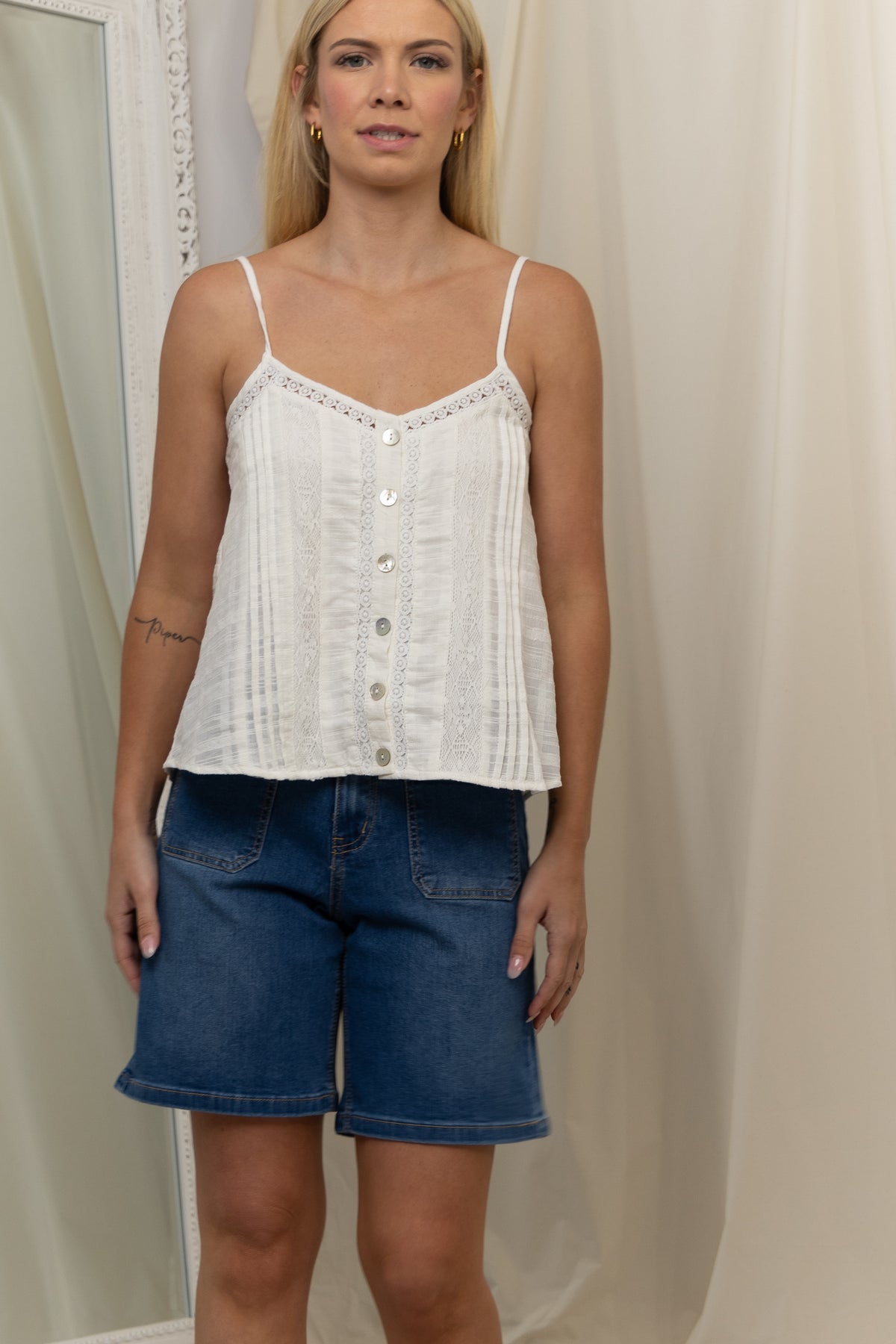 Blue Shorts with front pockets