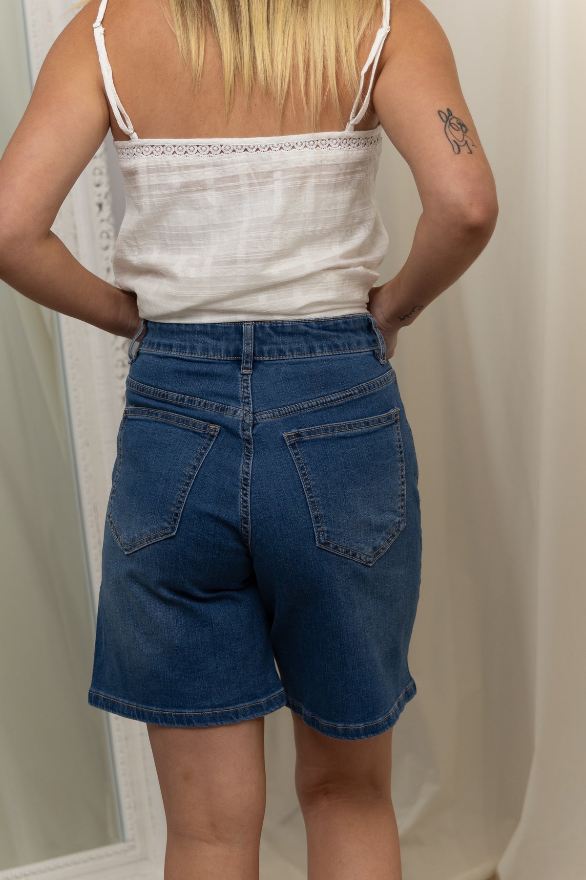Blue Shorts with front pockets