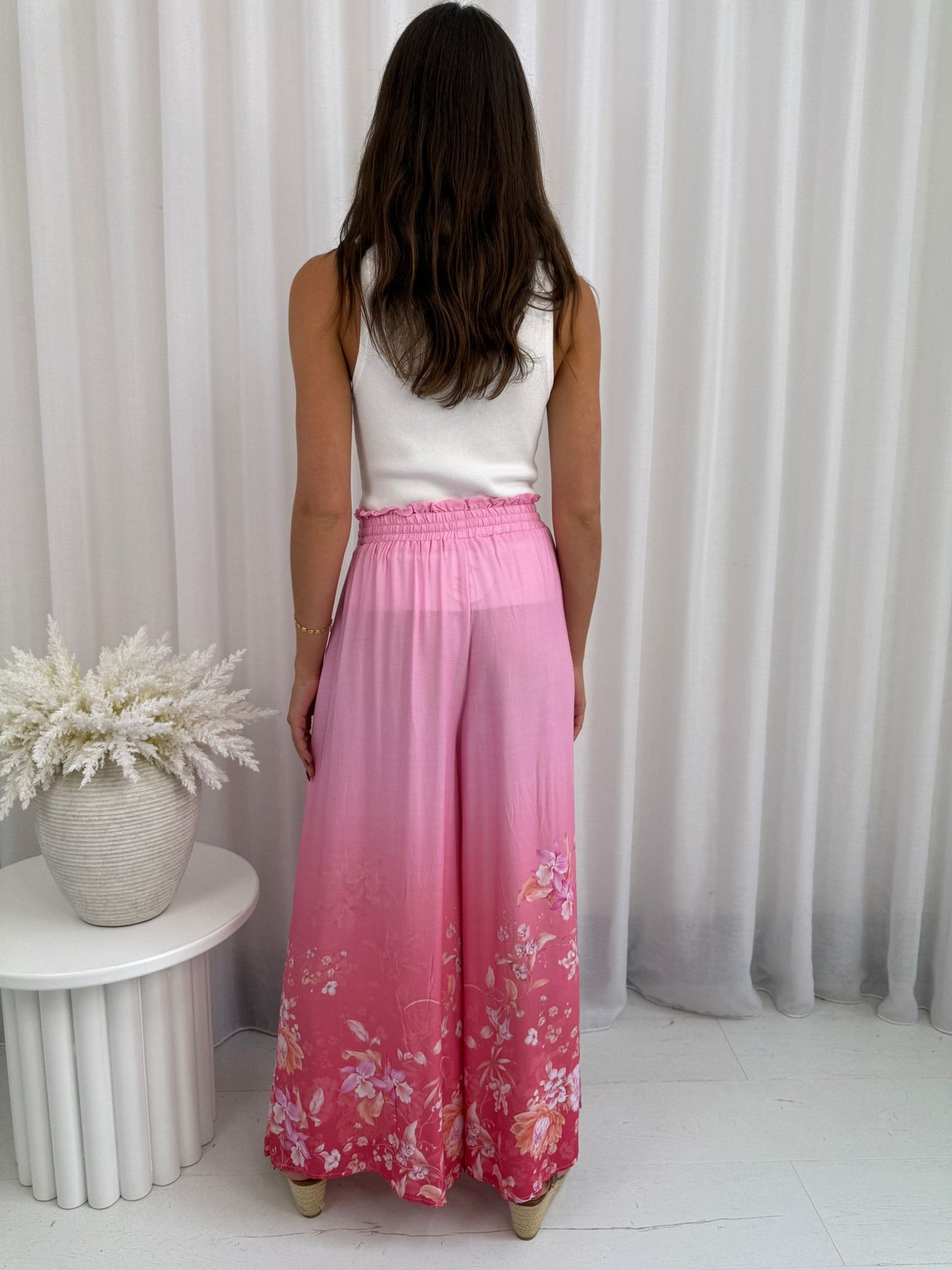Spring Bloom Wide Leg Pants – Pink Multi