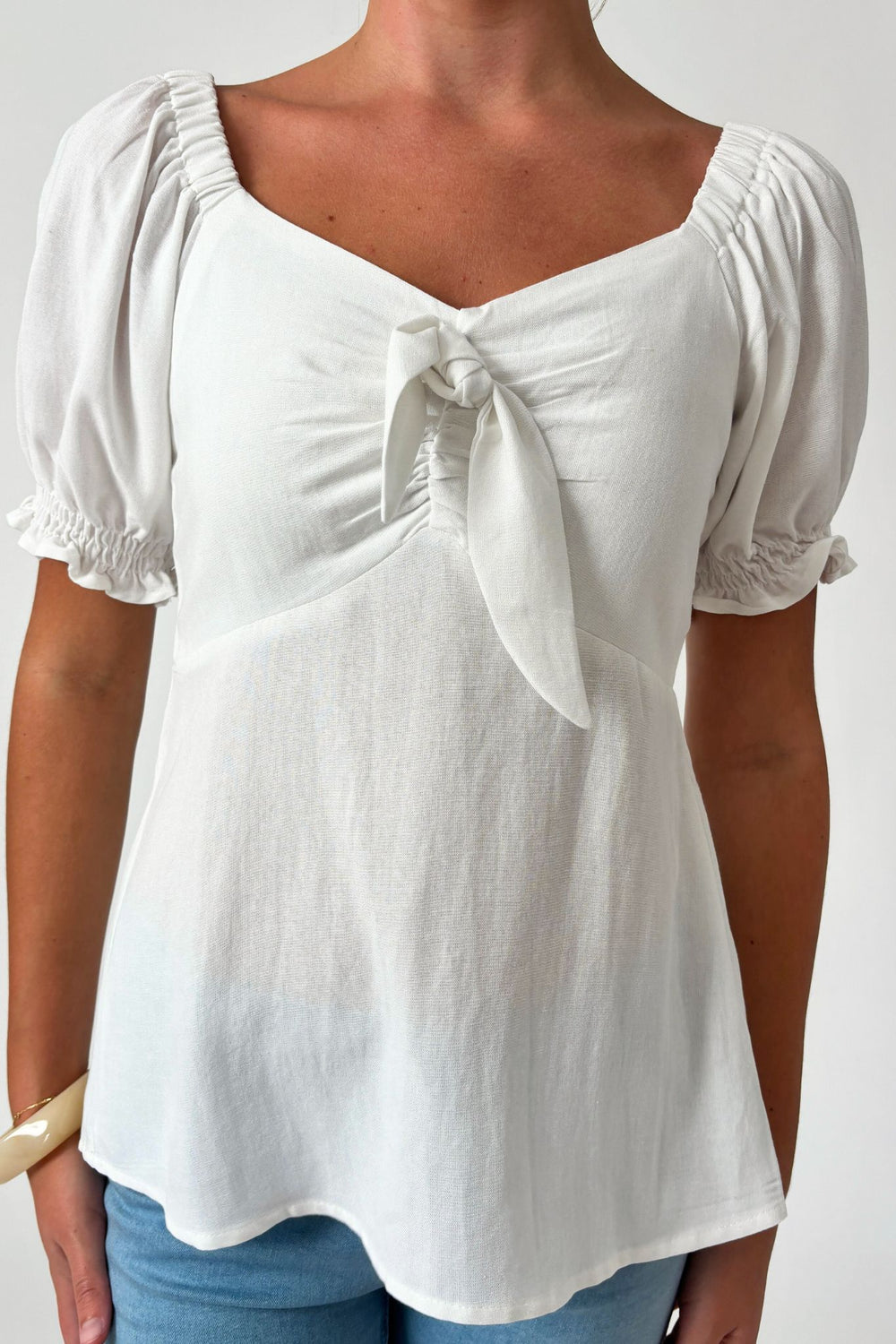 Summer Bow Tie Top- White