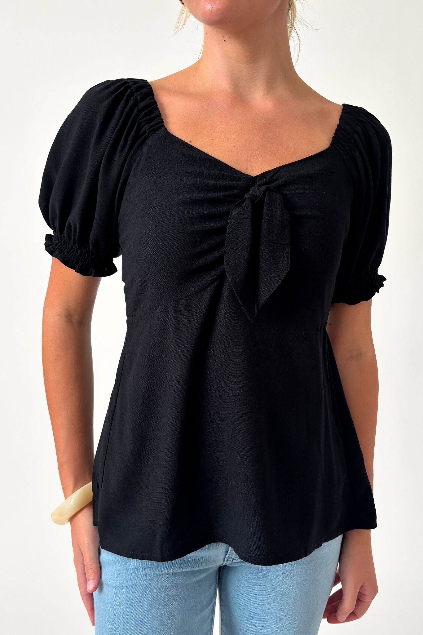 Summer Bow Tie Top- Black