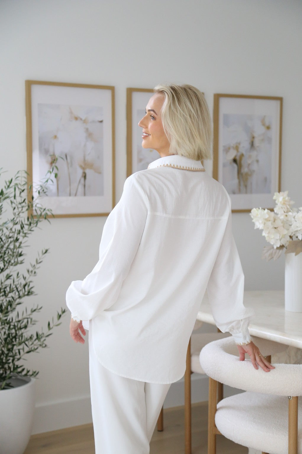 White Riviera Trim Shirt