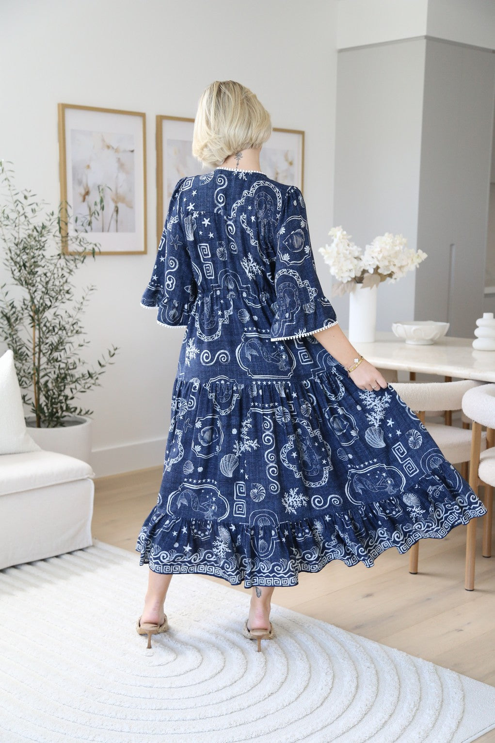 Navy Sea Breeze Tassel Dress