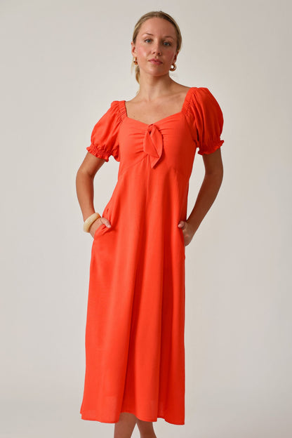 Midnight Bloom Dress- Orange