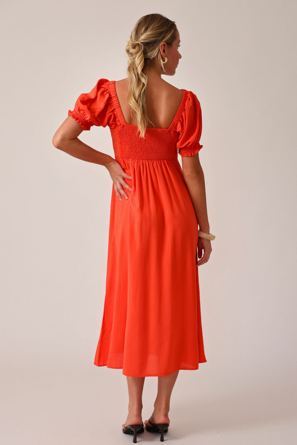 Midnight Bloom Dress- Orange