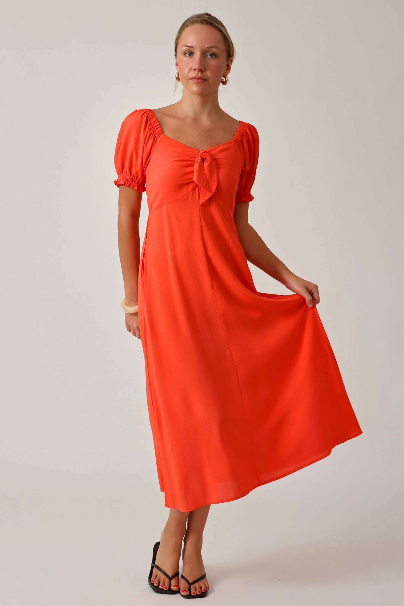 Midnight Bloom Dress- Orange