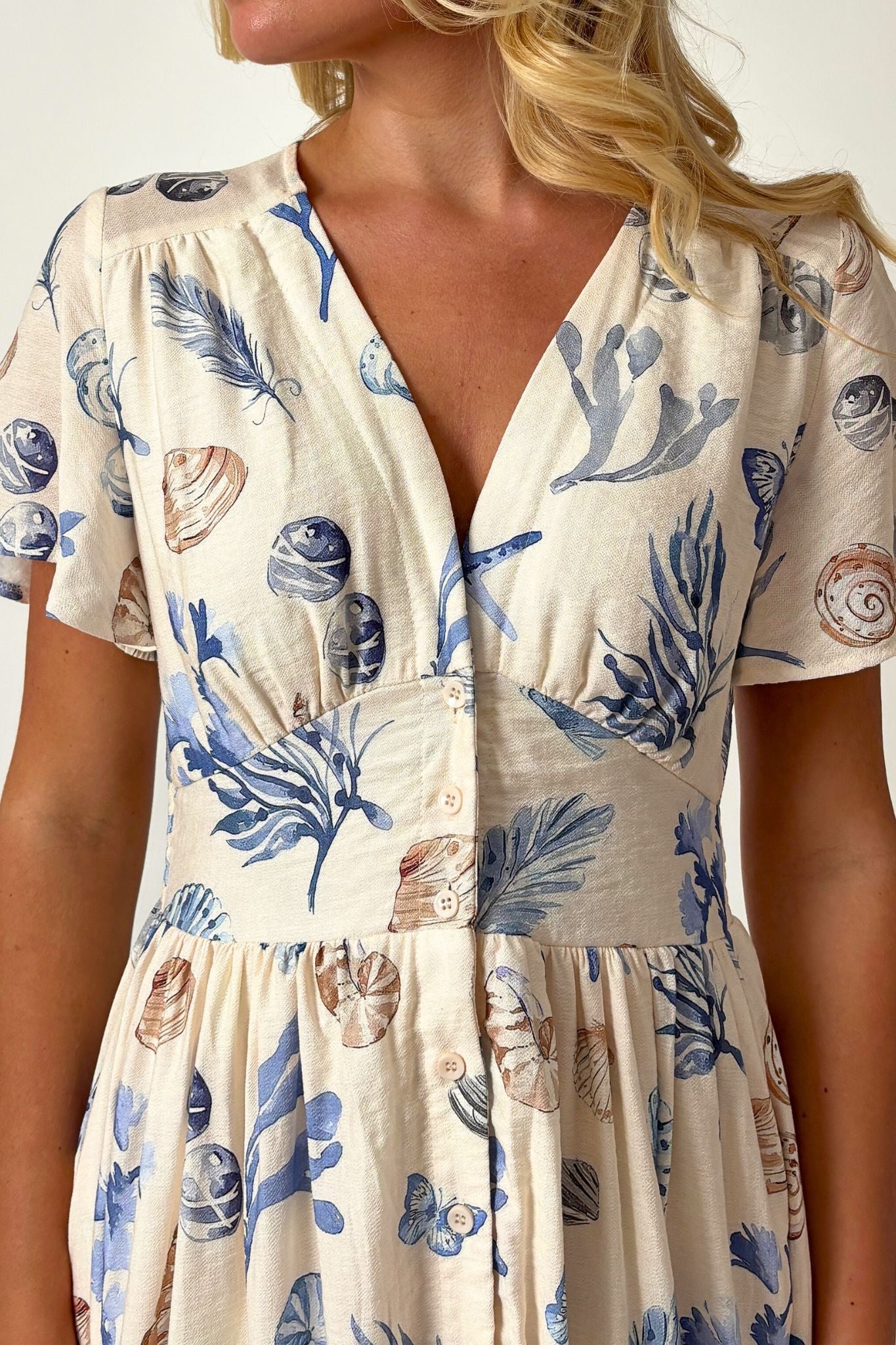 Seashell Breeze Midi Dress
