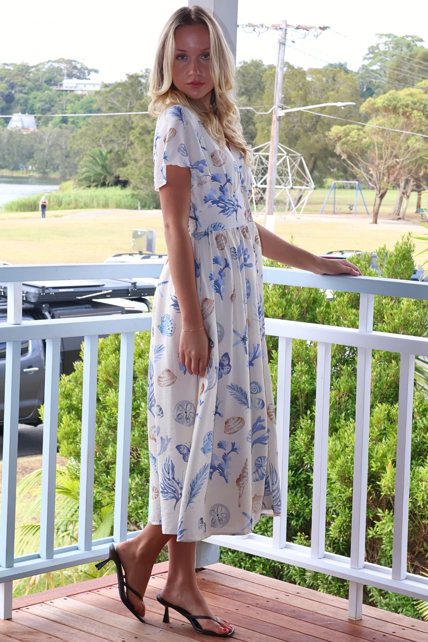 Seashell Breeze Midi Dress