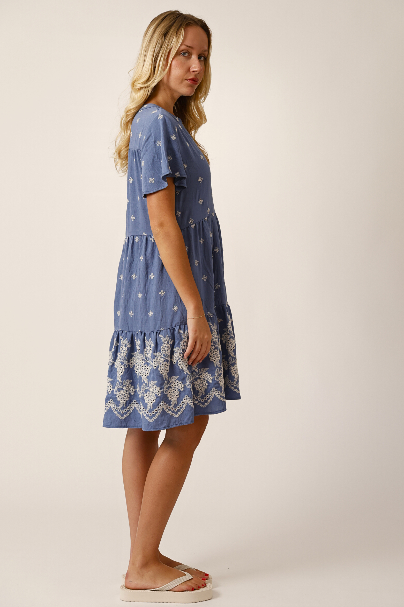 Lila Embroidered Dress