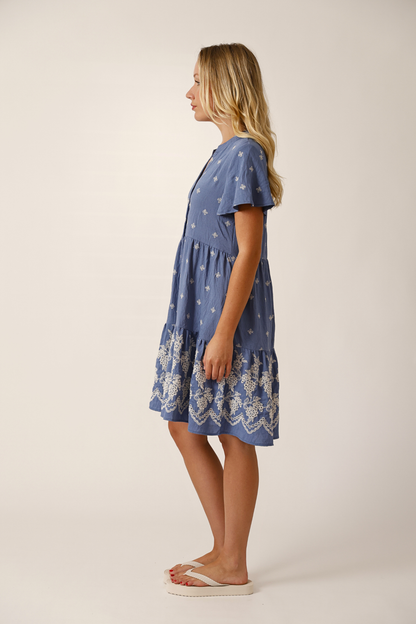 Lila Embroidered Dress
