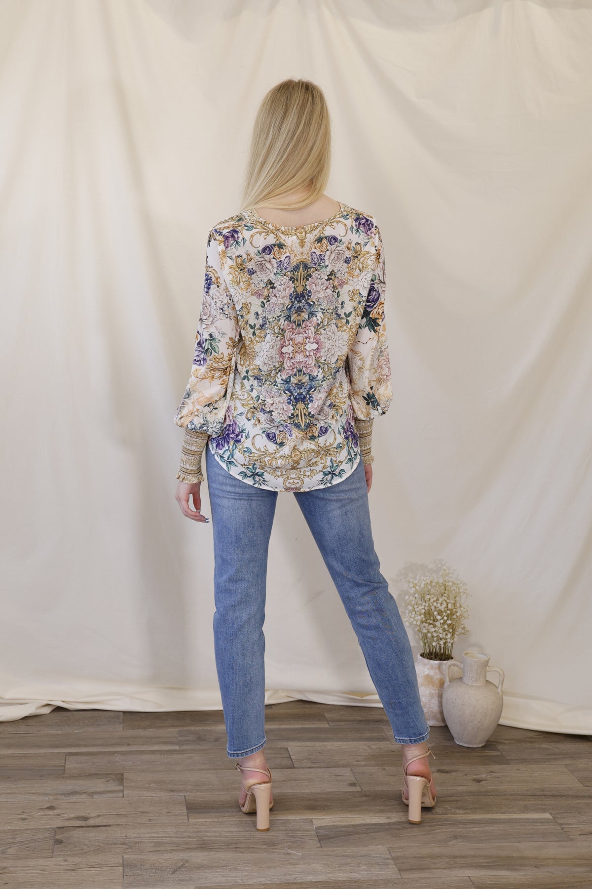 Golden Garden Beaded Top